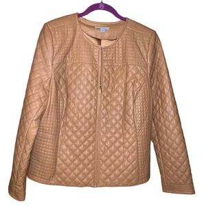 Issac Mizrahi Live Quilted leather Jacket